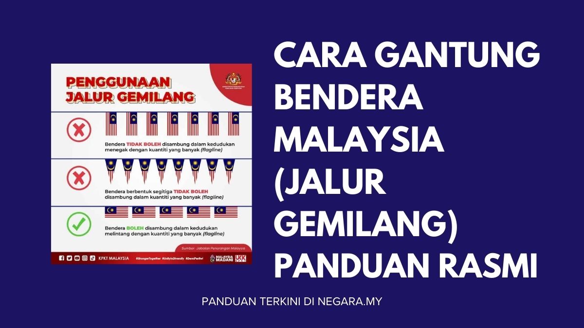 CARA GANTUNG BENDERA MALAYSIA (JALUR GEMILANG) : PANDUAN RASMI