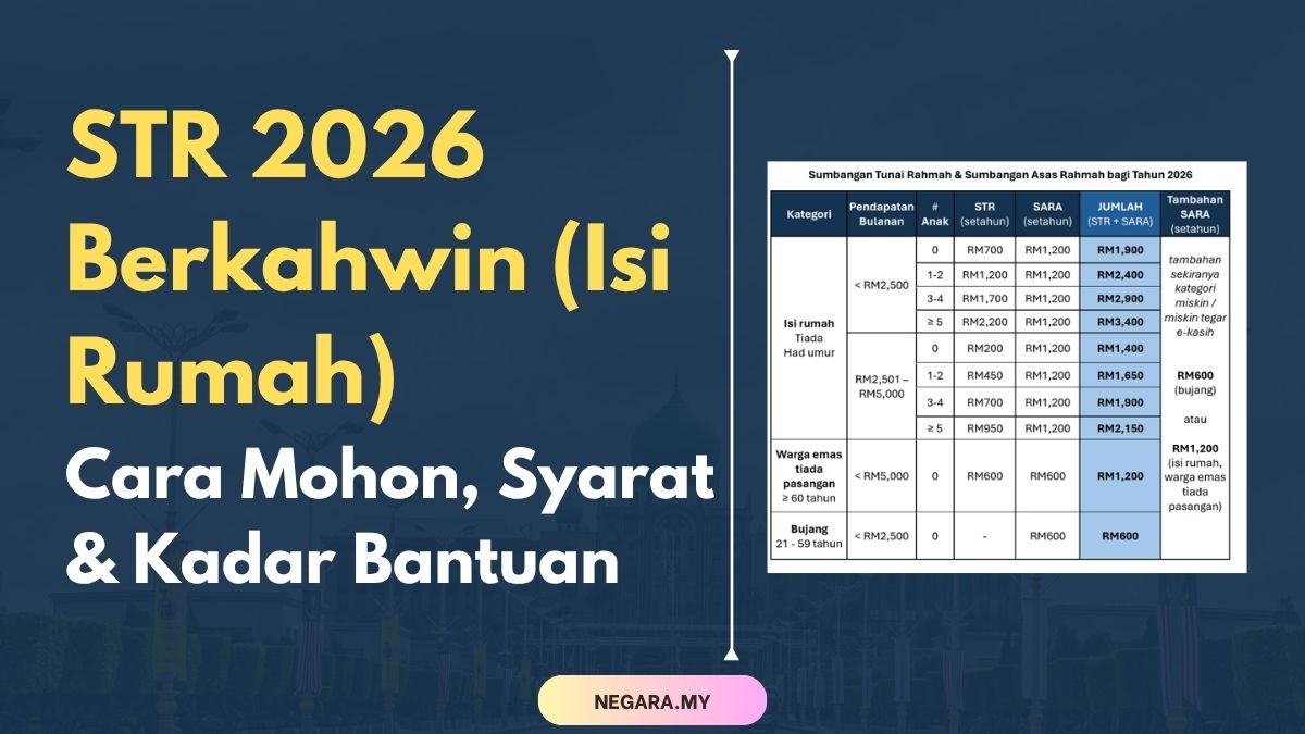 STR 2026 Berkahwin (Isi Rumah) Cara Mohon, Syarat & Kadar Bantuan